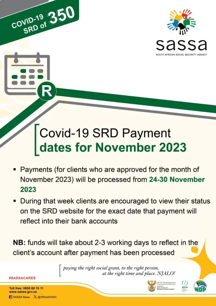 SASSA Payment Dates for December 2023