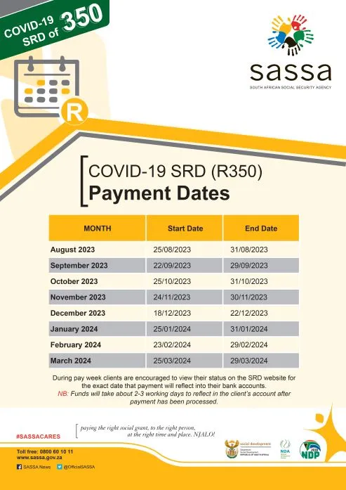 SASSA and SRD Grant Payment Dates for March 2024