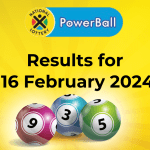 powerball results- 16 feb