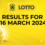 Lotto results for 16 March 2024