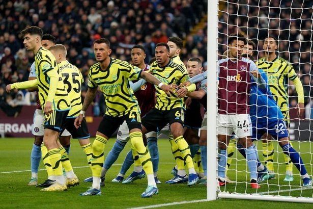 Arsenal takes on Aston Villa in the Premier League