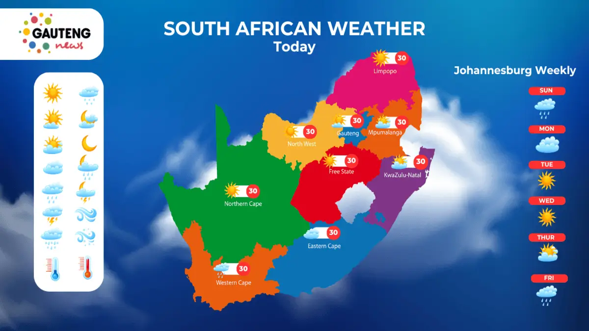 South Africa Weather Forecast for Today - 27 September 2024