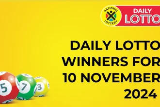 Congratulations to The Daily Lotto Winners for 10 November 2024