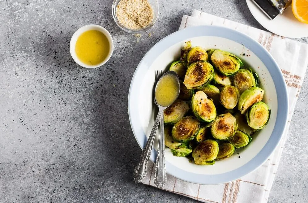 Top 15 Air Fryer Recipes You Should Try 58 roasted brussels sprouts cabbage with salt pepper sesame 114579 590 1