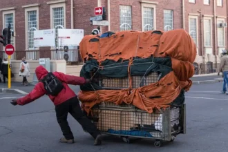 Residents and Motorists Frustrated by Dangerous Trolley Pushers on Road (011)