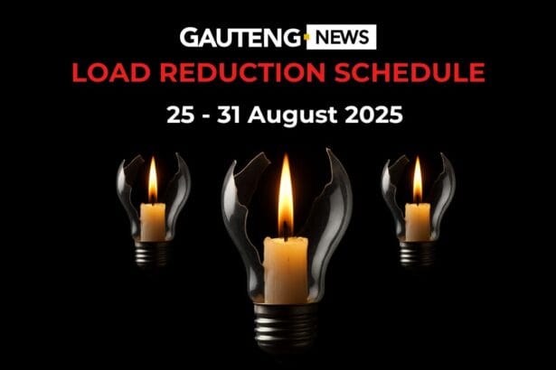 Gauteng Load Reduction Schedule: 25 - 31 August 2025
