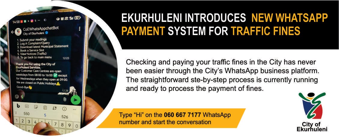 Ekurhuleni Launches WhatsApp Payment System for Traffic Fines